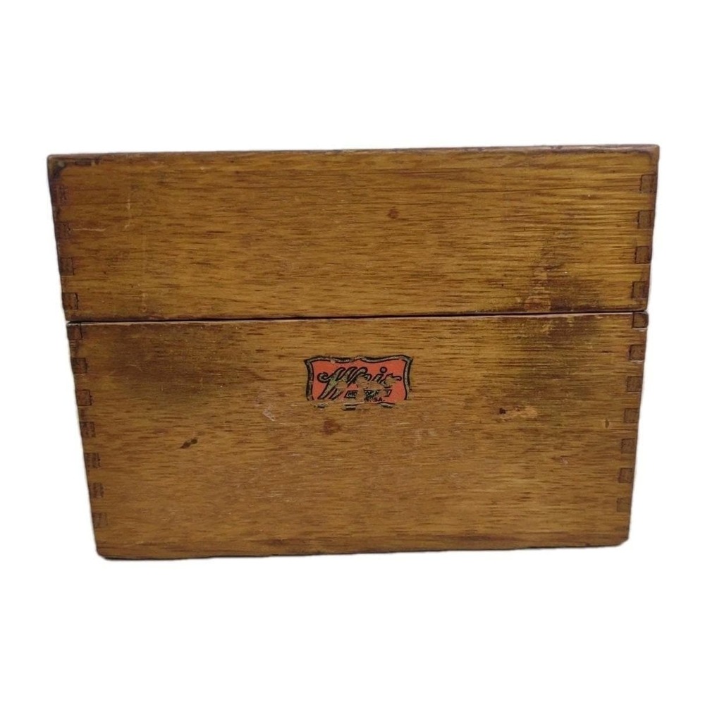 Vintage Weis Wood Recipe Box Patina Country Farm Kitchen No Recipe Cards